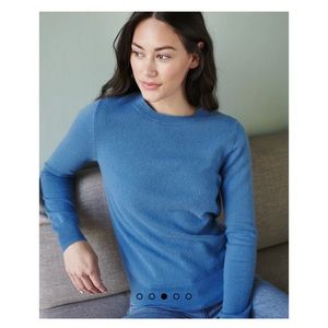 Quince Mongolian Cashmere Sweater in Fjord Blue